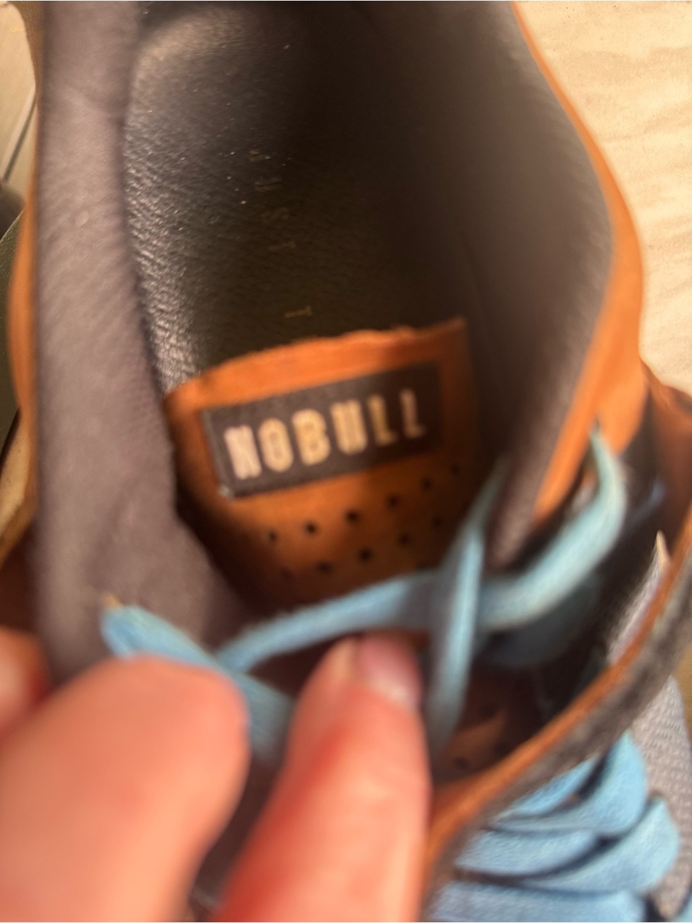 No Bull Weight Lifting Shoes Navy and Brown Training Shoes with Strap - Picture 6 of 12